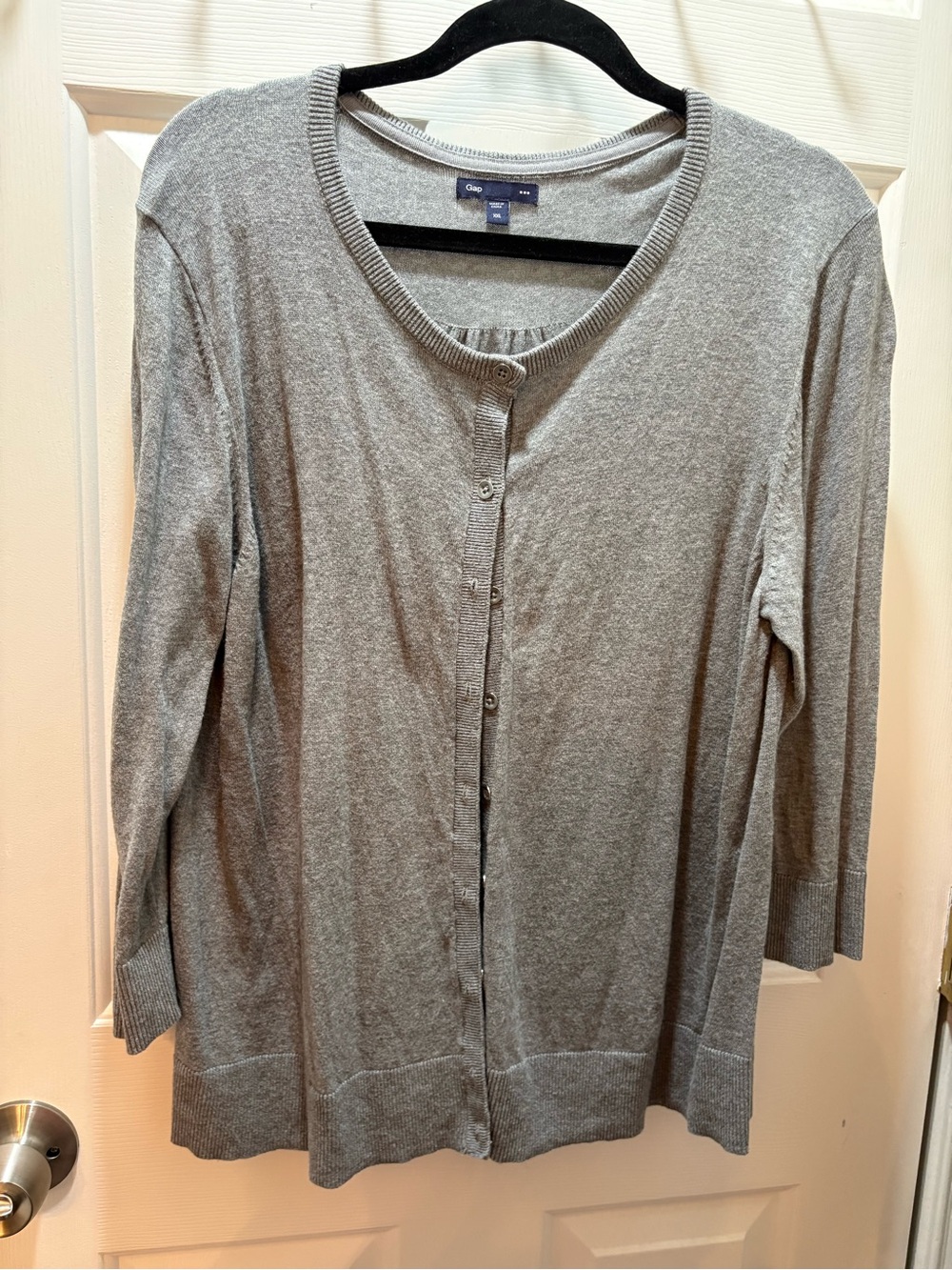 GAP XXL Gray Button-Front Knit Cardigan